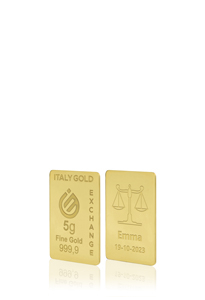 Lingotto Oro 24Kt da 5 gr. segno zodiacale Bilancia  - Idea Regalo Segni Zodiacali - IGE Gold